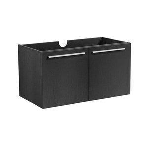 Fresca FCB8089BW Vista 30" Black Wall Hung Modern Bathroom Cabinet