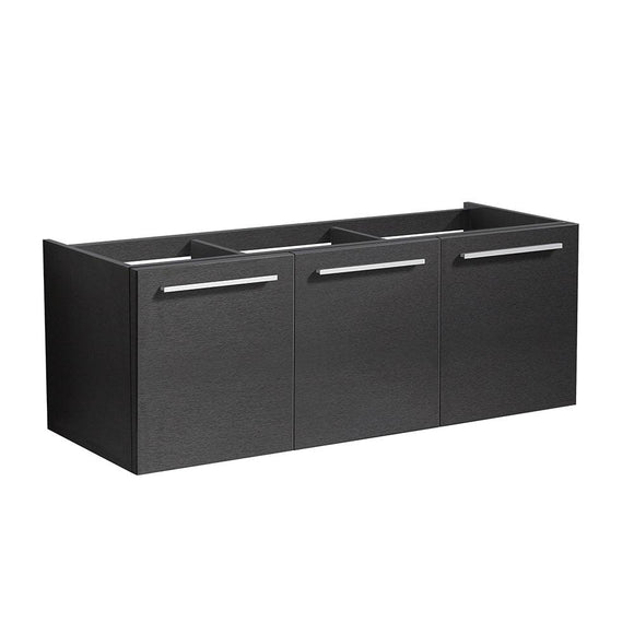 Fresca FCB8092BW Vista 48" Black Wall Hung Modern Bathroom Cabinet