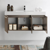 Fresca FCB8092GO-I Vista 48" Gray Oak Wall Hung Modern Bathroom Cabinet with Integrated Sink