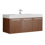 Fresca FCB8092TK-I Vista 48" Teak Wall Hung Modern Bathroom Cabinet with Integrated Sink