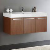 Fresca FCB8092TK-I Vista 48" Teak Wall Hung Modern Bathroom Cabinet with Integrated Sink