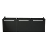 Fresca FCB8093BW Vista 60" Black Wall Hung Single Sink Modern Bathroom Cabinet