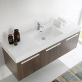 Fresca FCB8093GO-I Vista 60" Gray Oak Wall Hung Single Sink Modern Bathroom Cabinet with Integrated Sink