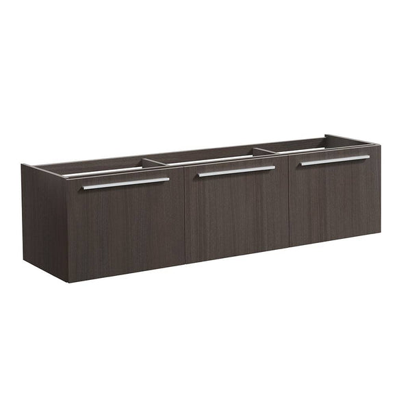 Fresca FCB8093GO Vista 60" Gray Oak Wall Hung Single Sink Modern Bathroom Cabinet