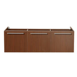 Fresca FCB8093TK Vista 60" Teak Wall Hung Single Sink Modern Bathroom Cabinet