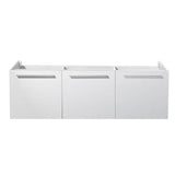 Fresca FCB8093WH Vista 60" White Wall Hung Single Sink Modern Bathroom Cabinet