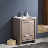 Fresca FCB8125GO-I Allier 24" Gray Oak Modern Bathroom Cabinet with Sink