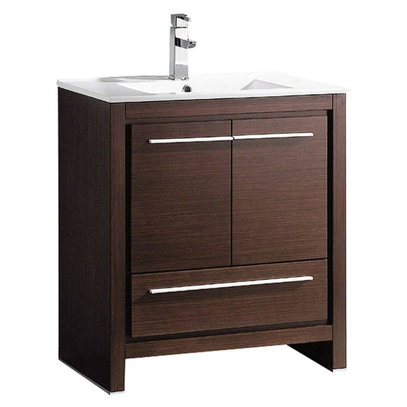 Fresca FCB8130WG-I Allier 30" Wenge Brown Modern Bathroom Cabinet with Sink