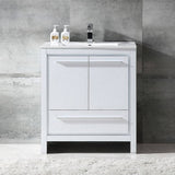 Fresca FCB8130WH-I Allier 30" White Modern Bathroom Cabinet with Sink