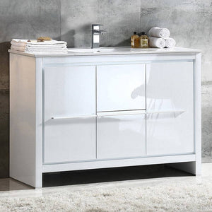 Fresca FCB8148WH-I Allier 48" White Modern Bathroom Cabinet with Sink