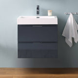 Fresca FCB8324GG-I Valencia 24" Dark Slate Gray Wall Hung Modern Bathroom Vanity