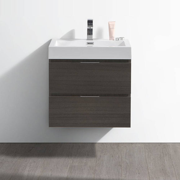 Fresca FCB8324GO-I Valencia 24" Gray Oak Wall Hung Modern Bathroom Vanity