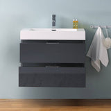 Fresca FCB8330GG-I Valencia 30" Dark Slate Gray Wall Hung Modern Bathroom Vanity