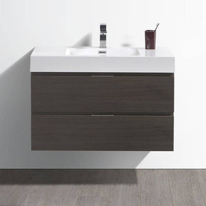 Fresca FCB8336GO-I Valencia 36" Gray Oak Wall Hung Modern Bathroom Vanity