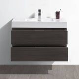 Fresca FCB8336GO-I Valencia 36" Gray Oak Wall Hung Modern Bathroom Vanity