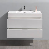 Fresca FCB8336WH-I Valencia 36" Glossy White Wall Hung Modern Bathroom Vanity