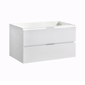 Fresca FCB8336WH Valencia 36" Glossy White Wall Hung Modern Bathroom Cabinet