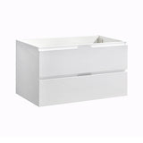 Fresca FCB8336WH Valencia 36" Glossy White Wall Hung Modern Bathroom Cabinet