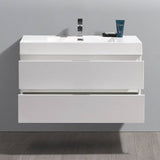 Fresca FCB8342WH-I Valencia 40" Glossy White Wall Hung Modern Bathroom Vanity