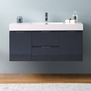 Fresca FCB8348GG-I Valencia 48" Dark Slate Gray Wall Hung Modern Bathroom Vanity