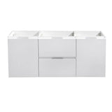 Fresca FCB8348WH-D Valencia 48" Glossy White Wall Hung Double Sink Modern Bathroom Cabinet