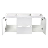 Fresca FCB8348WH-D Valencia 48" Glossy White Wall Hung Double Sink Modern Bathroom Cabinet