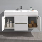 Fresca FCB8348WH-I Valencia 48" Glossy White Wall Hung Modern Bathroom Vanity