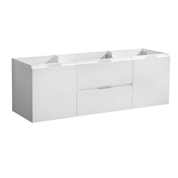 Fresca FCB8348WH Valencia 48" Glossy White Wall Hung Single Sink Modern Bathroom Cabinet