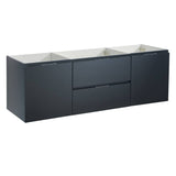 Fresca FCB8360GG-D Valencia 60" Dark Slate Gray Wall Hung Double Sink Modern Bathroom Cabinet