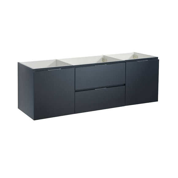 Fresca FCB8360GG Valencia 60" Dark Slate Gray Wall Hung Single Sink Modern Bathroom Cabinet