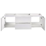 Fresca FCB8360WH-D Valencia 60" Glossy White Wall Hung Double Sink Modern Bathroom Cabinet