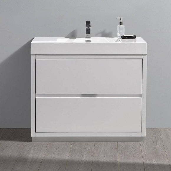 Fresca FCB8442WH-I Valencia 40" Glossy White Free Standing Modern Bathroom Vanity