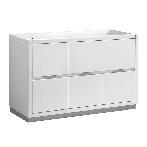 Fresca FCB8448WH Valencia 48" Glossy White Free Standing Single Sink Modern Bathroom Cabinet