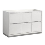 Fresca FCB8448WH Valencia 48" Glossy White Free Standing Single Sink Modern Bathroom Cabinet