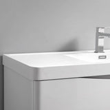 Fresca FCB9024WH-I Tuscany 24" Glossy White Wall Hung Modern Bathroom Cabinet with Integrated Sink