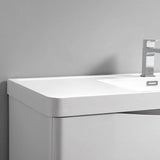 Fresca FCB9032WH-I Tuscany 32" Glossy White Wall Hung Modern Bathroom Cabinet with Integrated Sink