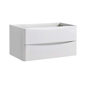 Fresca FCB9036WH Tuscany 36" Glossy White Wall Hung Modern Bathroom Cabinet