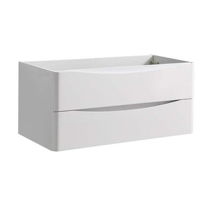 Fresca FCB9040WH Tuscany 40" Glossy White Wall Hung Modern Bathroom Cabinet