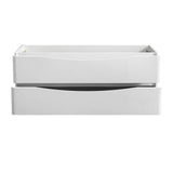 Fresca FCB9048WH-D Tuscany 48" Glossy White Wall Hung Double Sink Modern Bathroom Cabinet