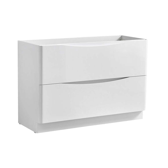 Fresca FCB9148WH-D Tuscany 47" Glossy White Free Standing Double Sink Modern Bathroom Cabinet