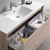 Fresca FCB9248RNW-I Catania 48" Rustic Natural Wood Wall Hung Modern Bathroom Cabinet with Integrated Sink