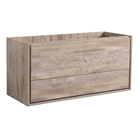 Fresca FCB9248RNW Catania 48" Rustic Natural Wood Wall Hung Modern Bathroom Cabinet