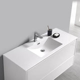 Fresca FCB9248WH-I Catania 48" Glossy White Wall Hung Modern Bathroom Cabinet with Integrated Sink