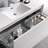 Fresca FCB9248WH-I Catania 48" Glossy White Wall Hung Modern Bathroom Cabinet with Integrated Sink