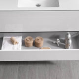 Fresca FCB9248WH-I Catania 48" Glossy White Wall Hung Modern Bathroom Cabinet with Integrated Sink