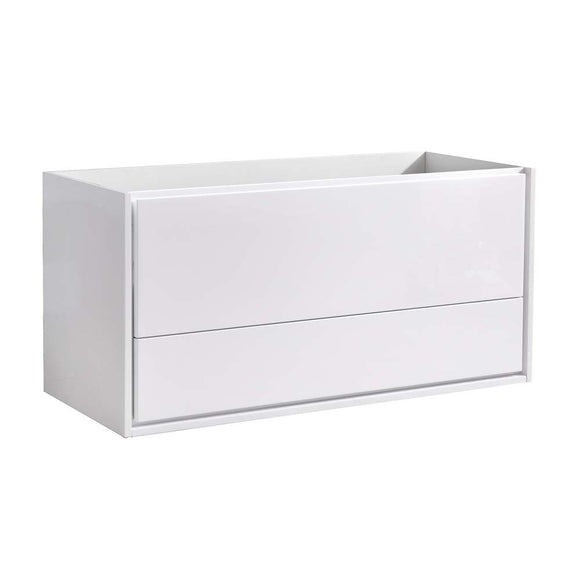 Fresca FCB9248WH Catania 48" Glossy White Wall Hung Modern Bathroom Cabinet