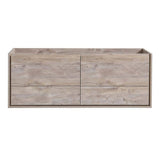 Fresca FCB9260RNW-D Catania 60" Rustic Natural Wood Wall Hung Double Sink Modern Bathroom Cabinet