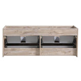 Fresca FCB9260RNW-D Catania 60" Rustic Natural Wood Wall Hung Double Sink Modern Bathroom Cabinet