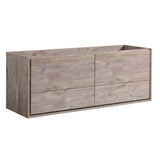 Fresca FCB9260RNW-S Catania 60" Rustic Natural Wood Wall Hung Single Sink Modern Bathroom Cabinet