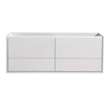 Fresca FCB9260WH-D Catania 60" Glossy White Wall Hung Double Sink Modern Bathroom Cabinet